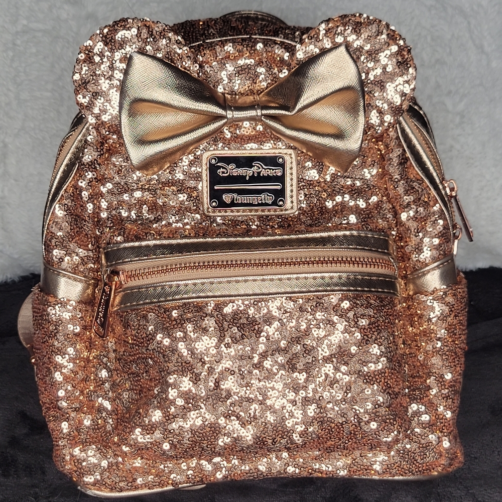 Loungefly rose gold Disneyland mini backpack
